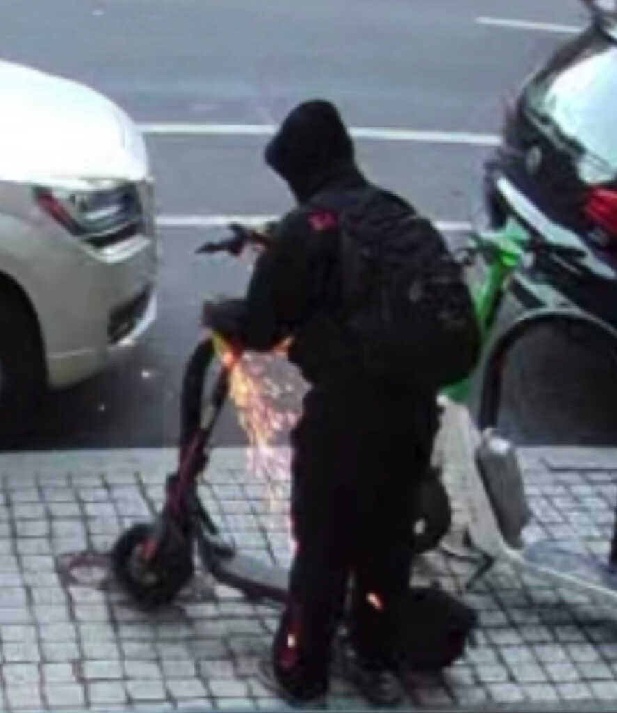 Scooter Stolen 6pm Monday using an angle grinder, “shooting 3 foot sparks for over five minutes”, right in the middle of 14th Street in Logan Circle — PoPville DC